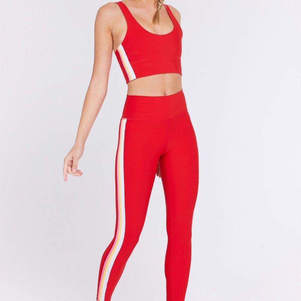 Spiritual Gangster 7/8 HW Legging in Dahlia Red